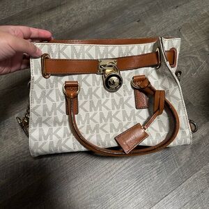 Michael Kors Tan and Cream Shoulder Bag